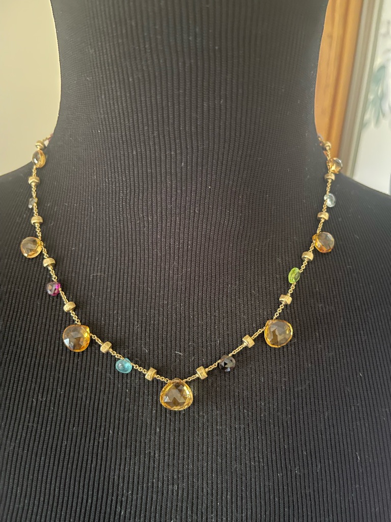 Marco Bicego 18k Paradise Necklace With Citrine And Mixed Gemstones 1999$